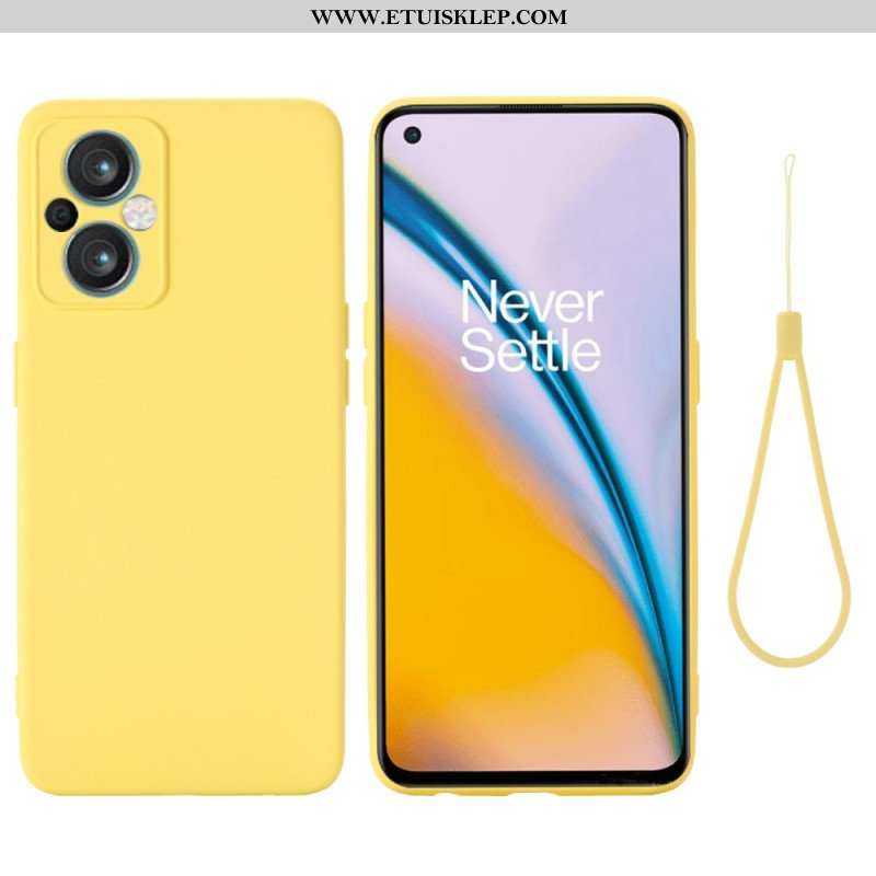 Etui do Oppo Reno 8 Lite z Łańcuch Płynny Silikon W Paski